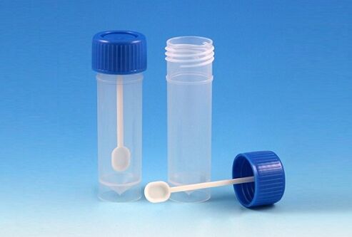 bottle for fecal analysis for parasites